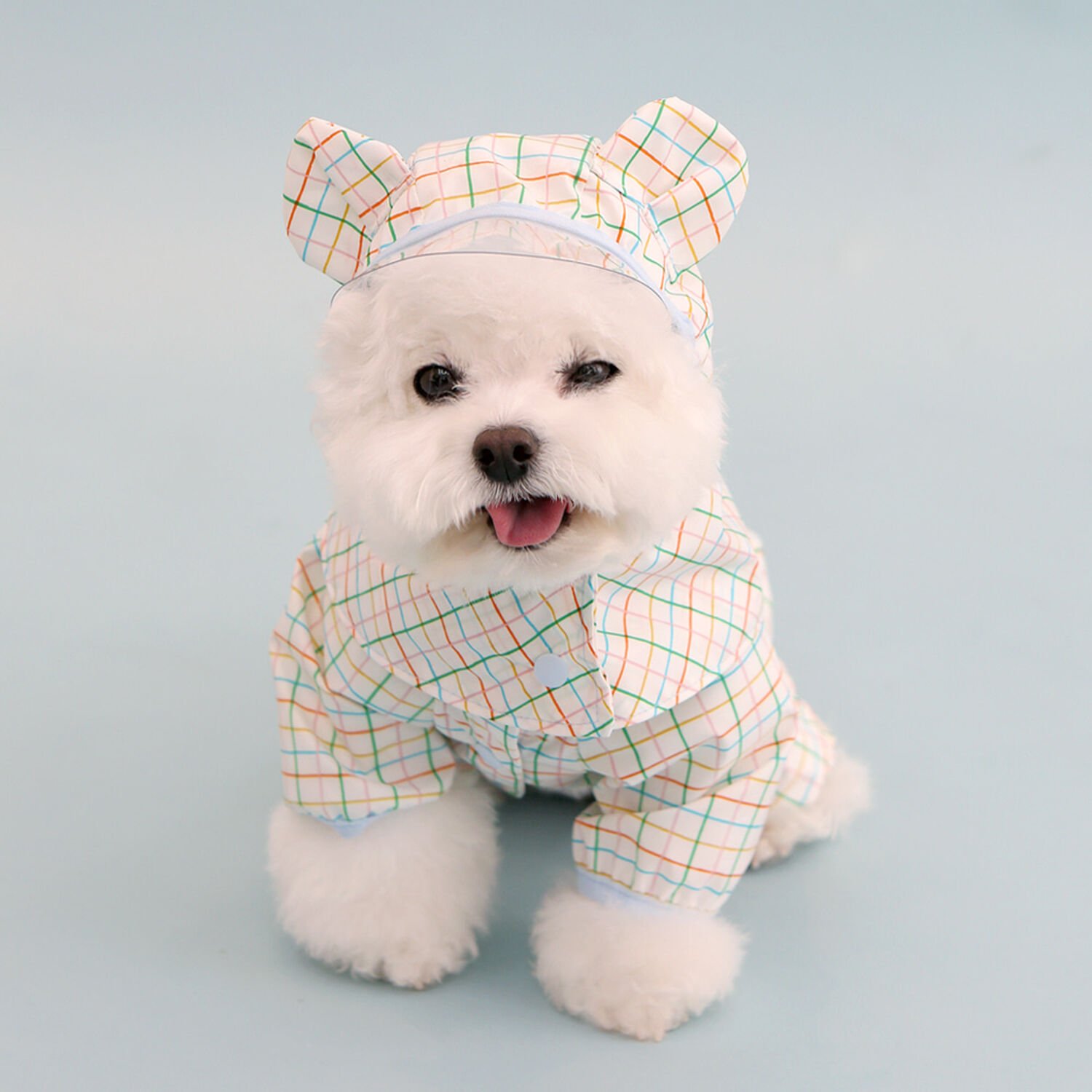 이츠독 젤리곰 판쵸 올인원 우비 블루 S